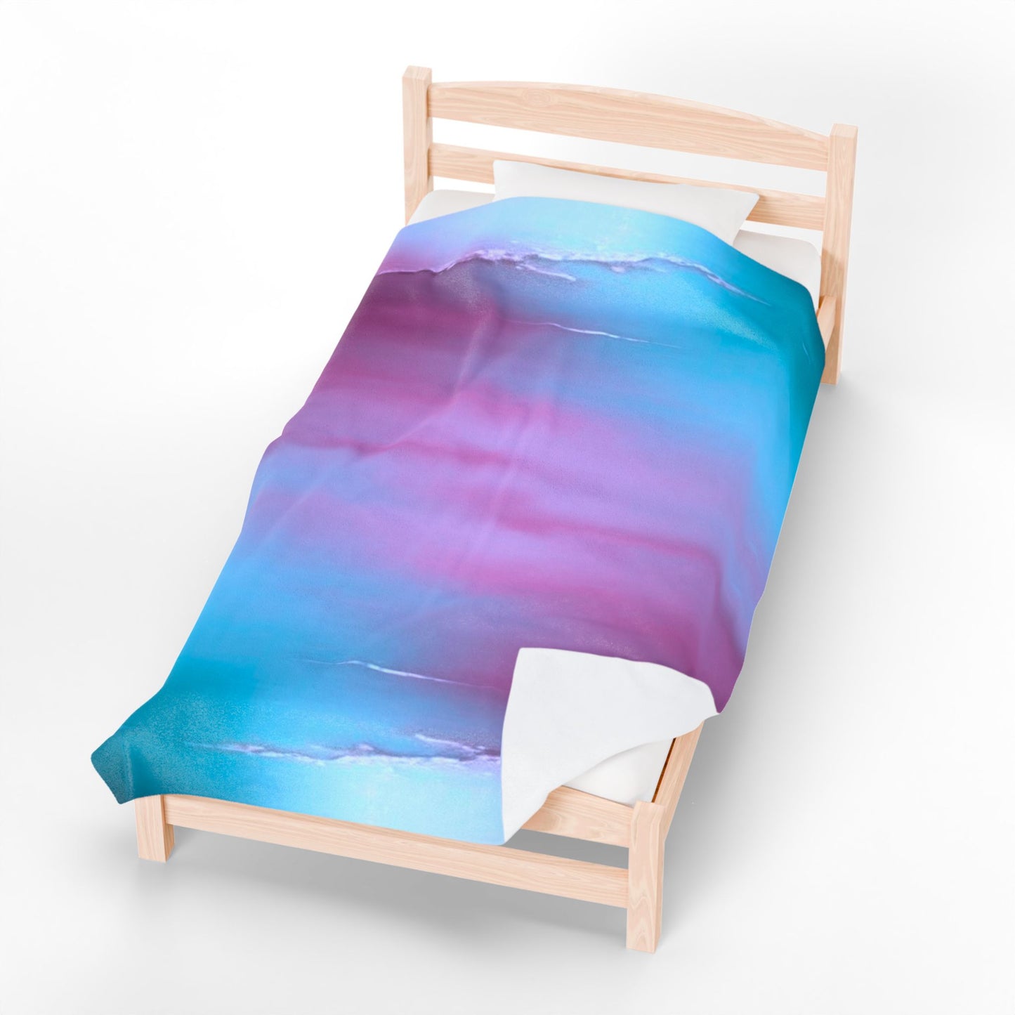 Wine Sea Blue Fog Velveteen Plush Blanket, 60" x 80"