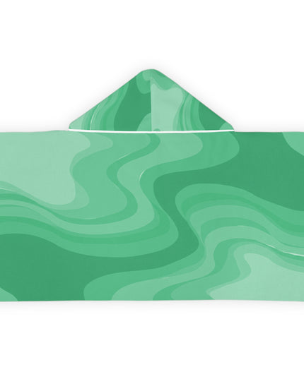 Mint Green Wavey Youth Hooded Towel, 24" x 48"