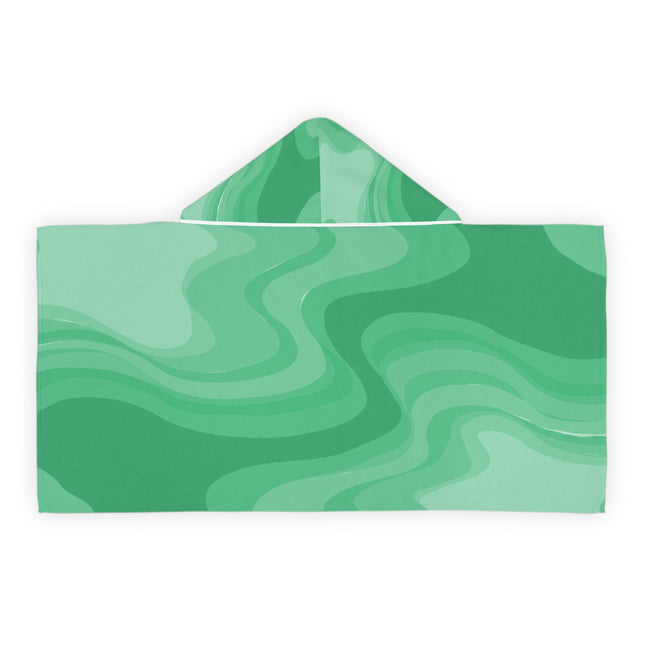 Mint Green Wavey Youth Hooded Towel, 24" x 48"