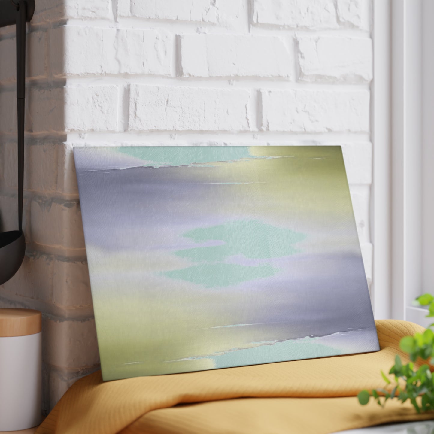 Lavender Sea Golden Fog 8" x 11" Glass Cutting Board