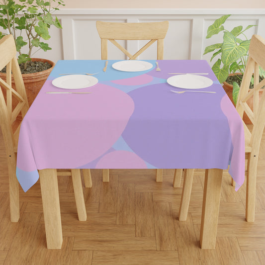 Pastel Purple and Mauve Patches Tablecloth, 55" x 55"