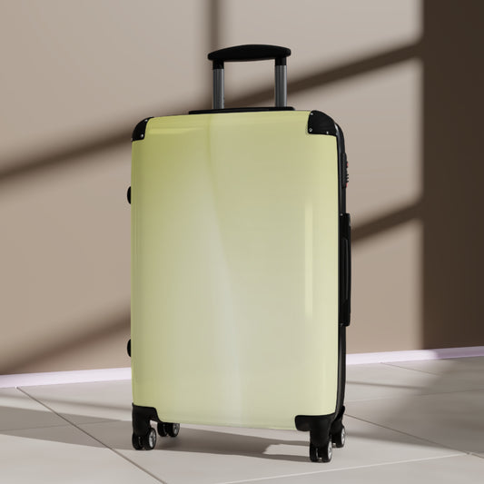 Lemon Fade Medium Suitcase with built in lock, 4 double-wheels, telescopic handle, and ABS back hard-shell