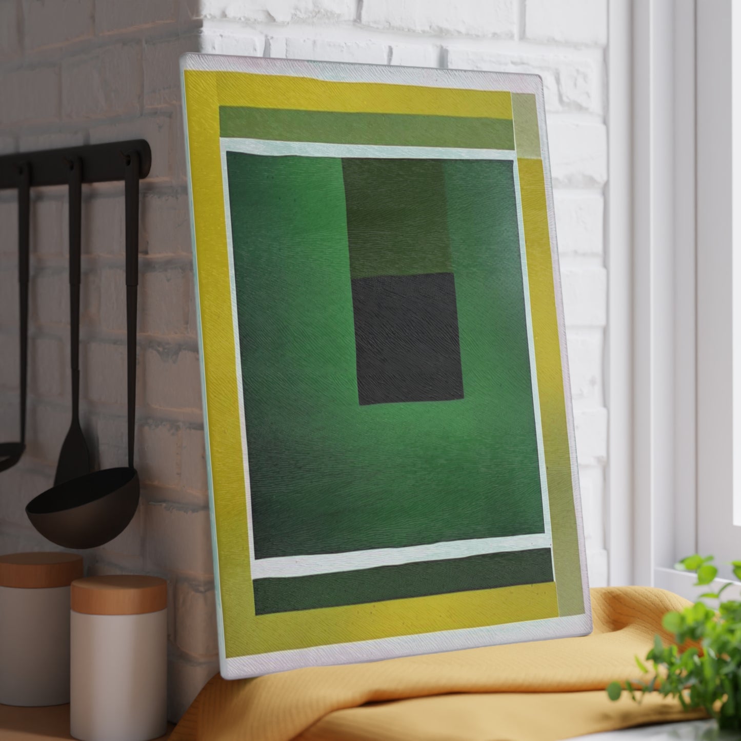 Alpha Shadow Glass Cutting Board, 11" x 15"