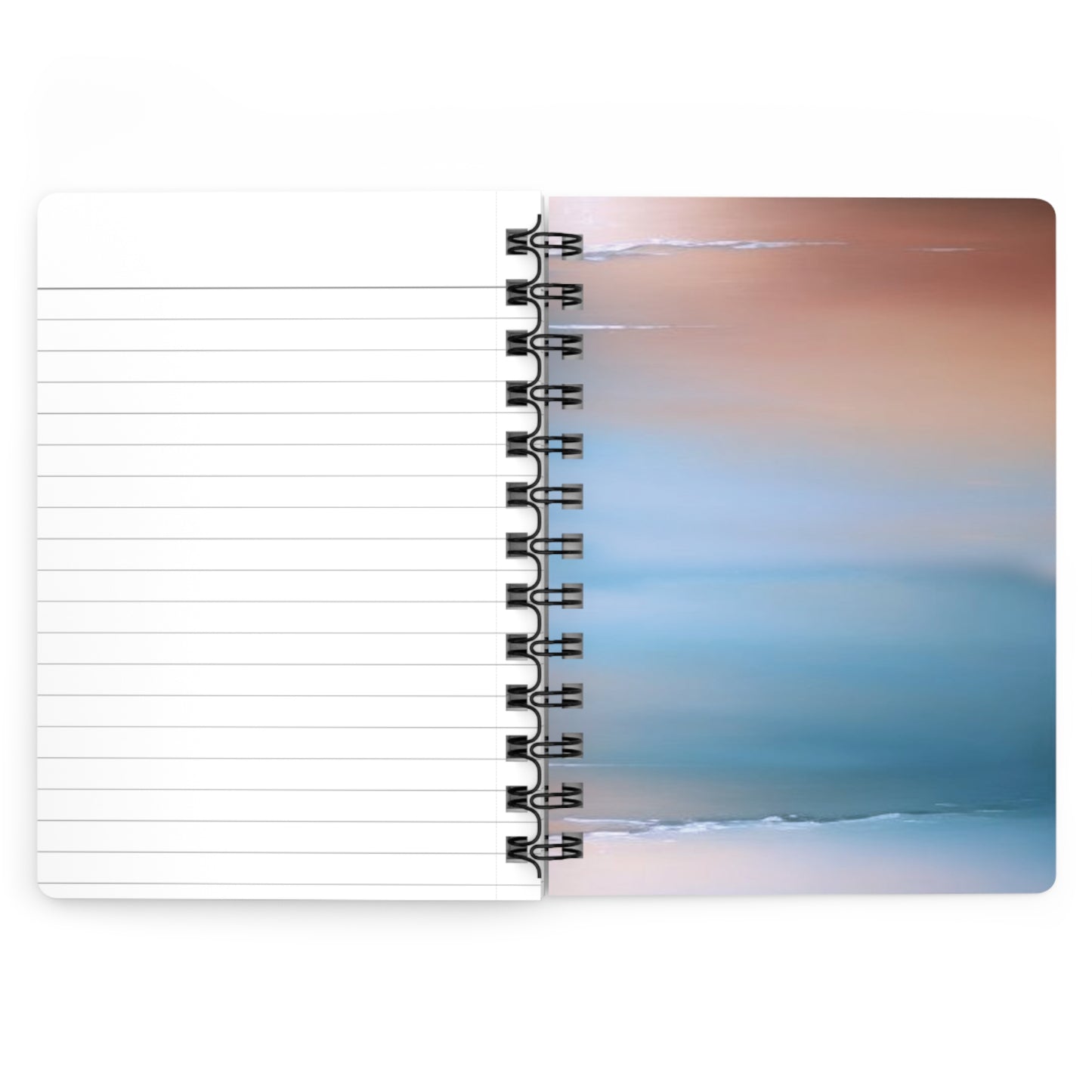 Blue Sea Peach Fog Spiral Bound Journal, 5" x 7" 150 pages