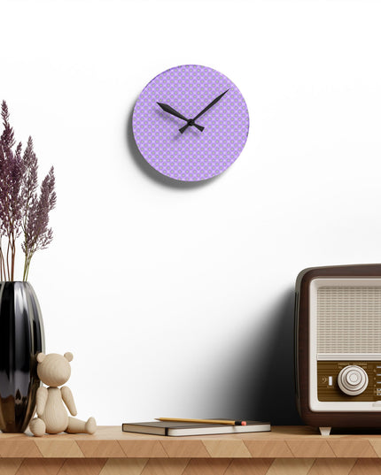 Lavender Star-crossed Bodies Acrylic Round Wall Clock, 8" x 8"