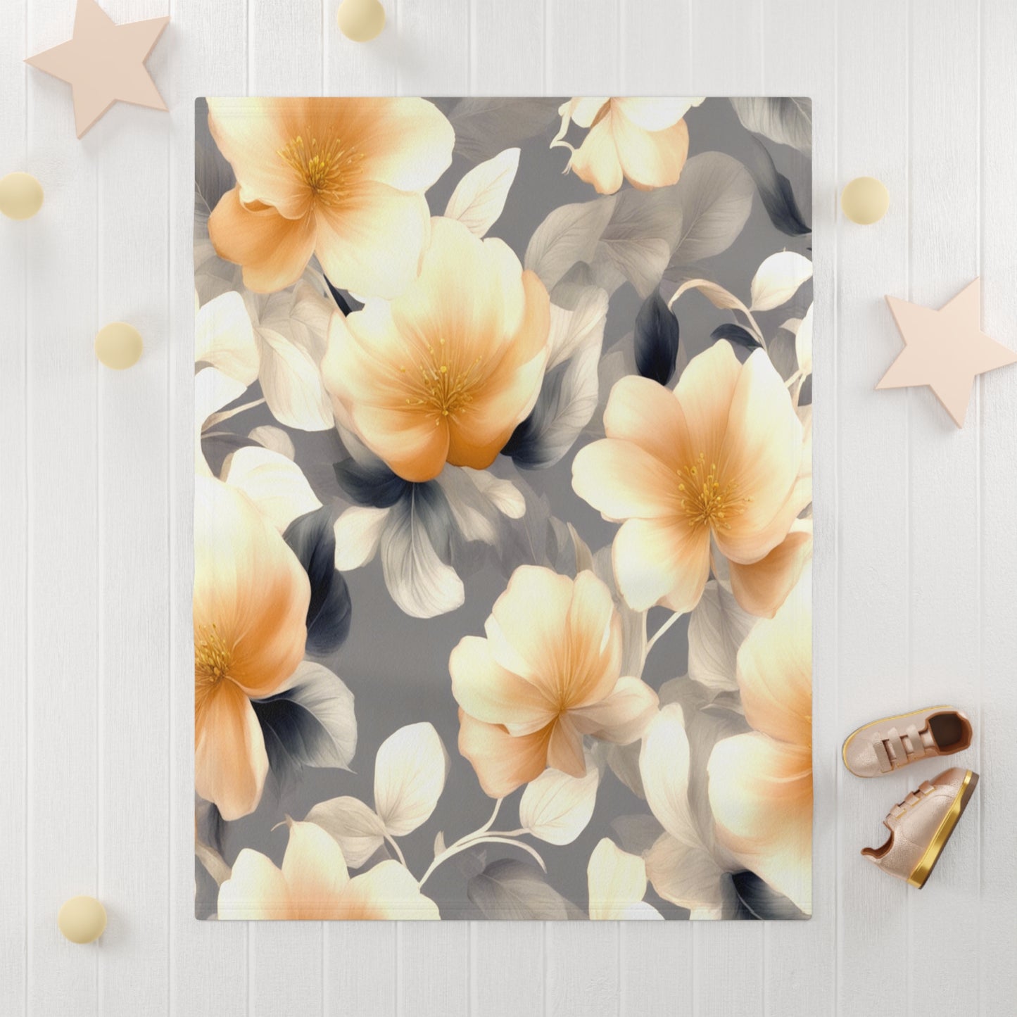 Soft Blossom Floral Bunch Soft Fleece Baby Blanket, 30" x 40"