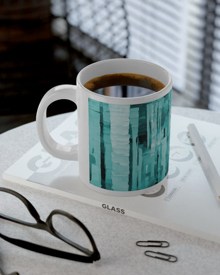Striped Tif 20 oz White Glossy Jumbo Mug
