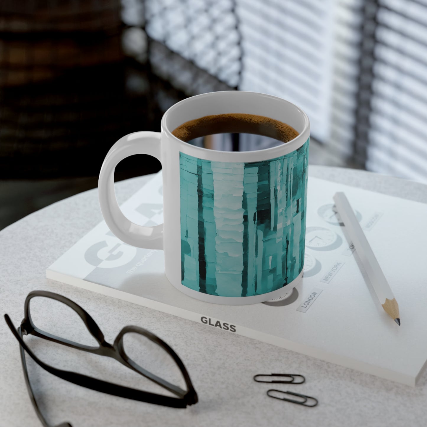 Striped Tif 20 oz White Glossy Jumbo Mug