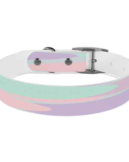 Pastel Peach and Soft Green Patches Medium Dog Collar