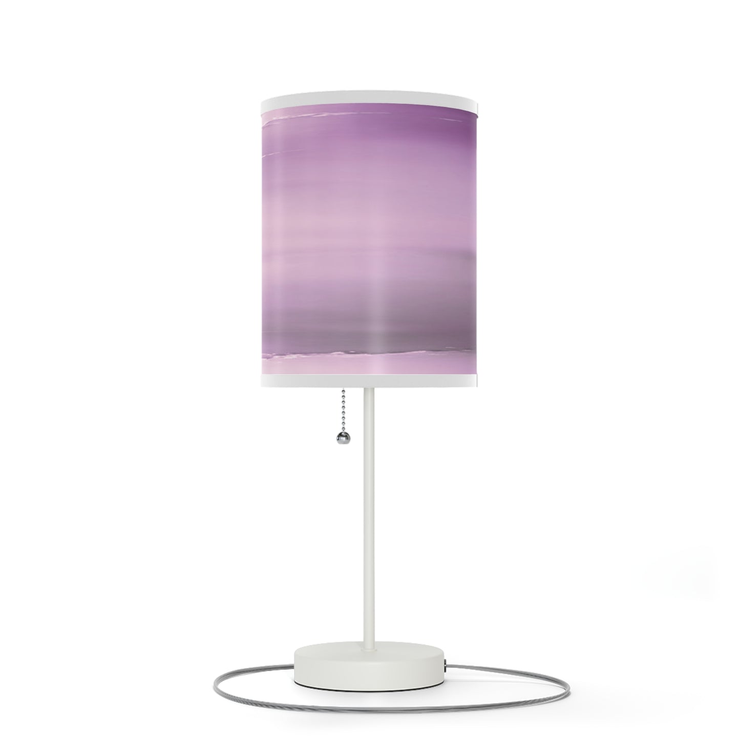 Dark Pink Sea Amethyst Fog Table Lamp on a White or Silver Stand, US|CA plug