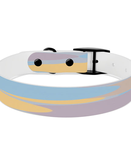 Pastel Baby Blue and Peach Patches Medium Dog Collar