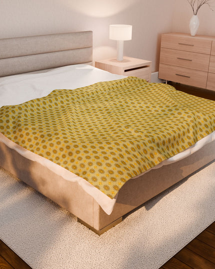 Lemongrass Star-crossed Bodies Velveteen Plush Blanket, 60" x 80"