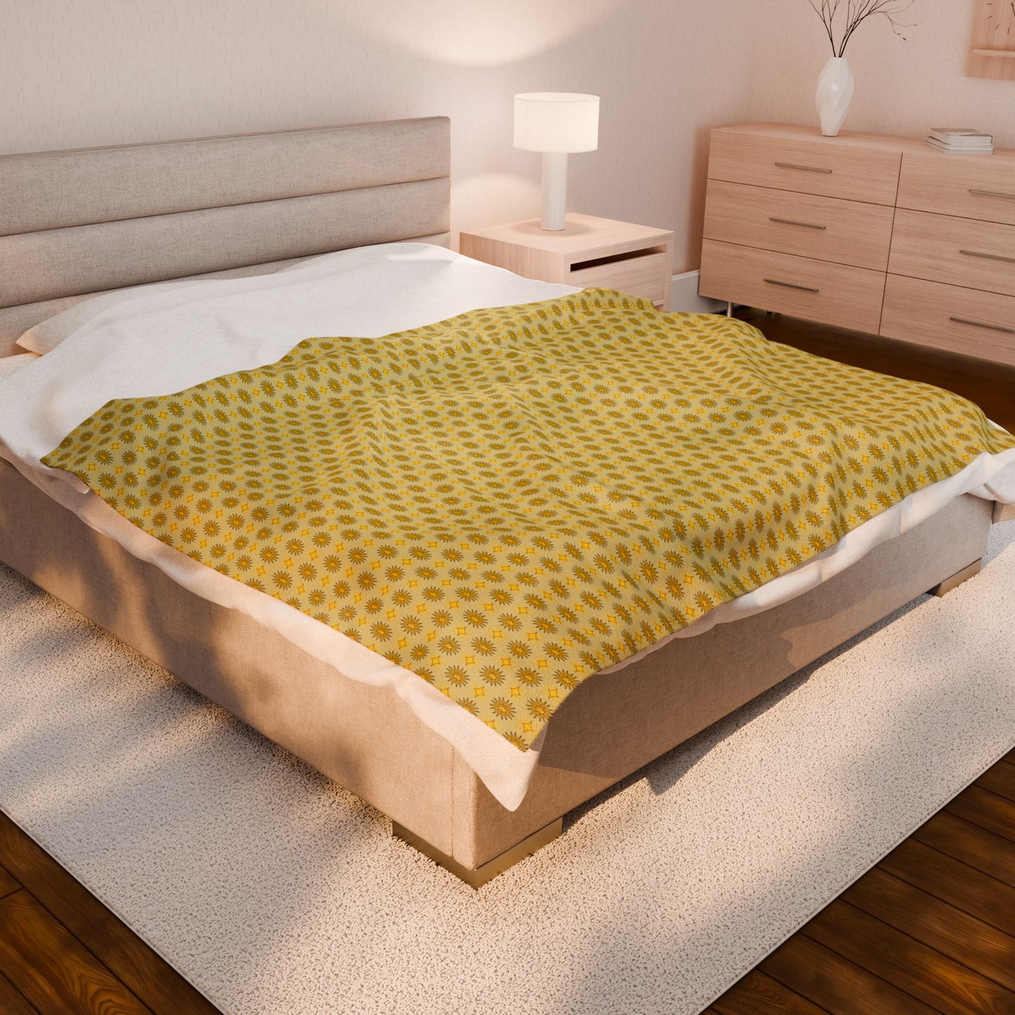 Lemongrass Star-crossed Bodies Velveteen Plush Blanket, 60" x 80"