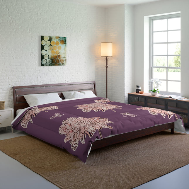 Pink Floral Butterflies 104" × 88" Comforter