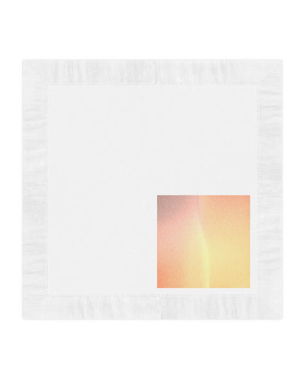 Hot Peach Fade White Coined Napkins, 6.5" x 6.5"