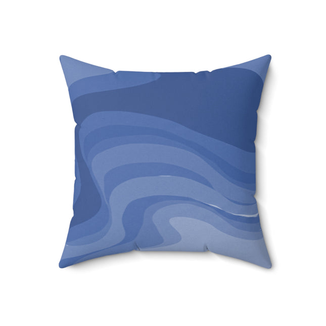 Deep Blue Wavey 18" x 18" Faux Suede Square Pillow