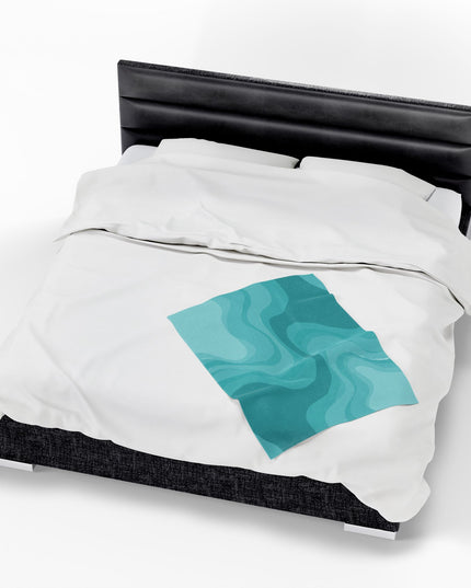 Tif Green Wavey Velveteen Plush Blanket, 30" x 40"