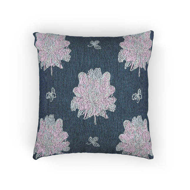 Lavender Floral Butterflies Woven Pillow, 17" x 18"