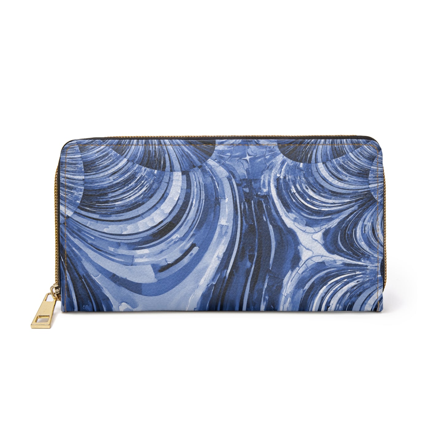 Uzi Spiral Deep Blue Elegant Abstract Zipper Wallet - Stylish & Functional Accessory for Everyday Use