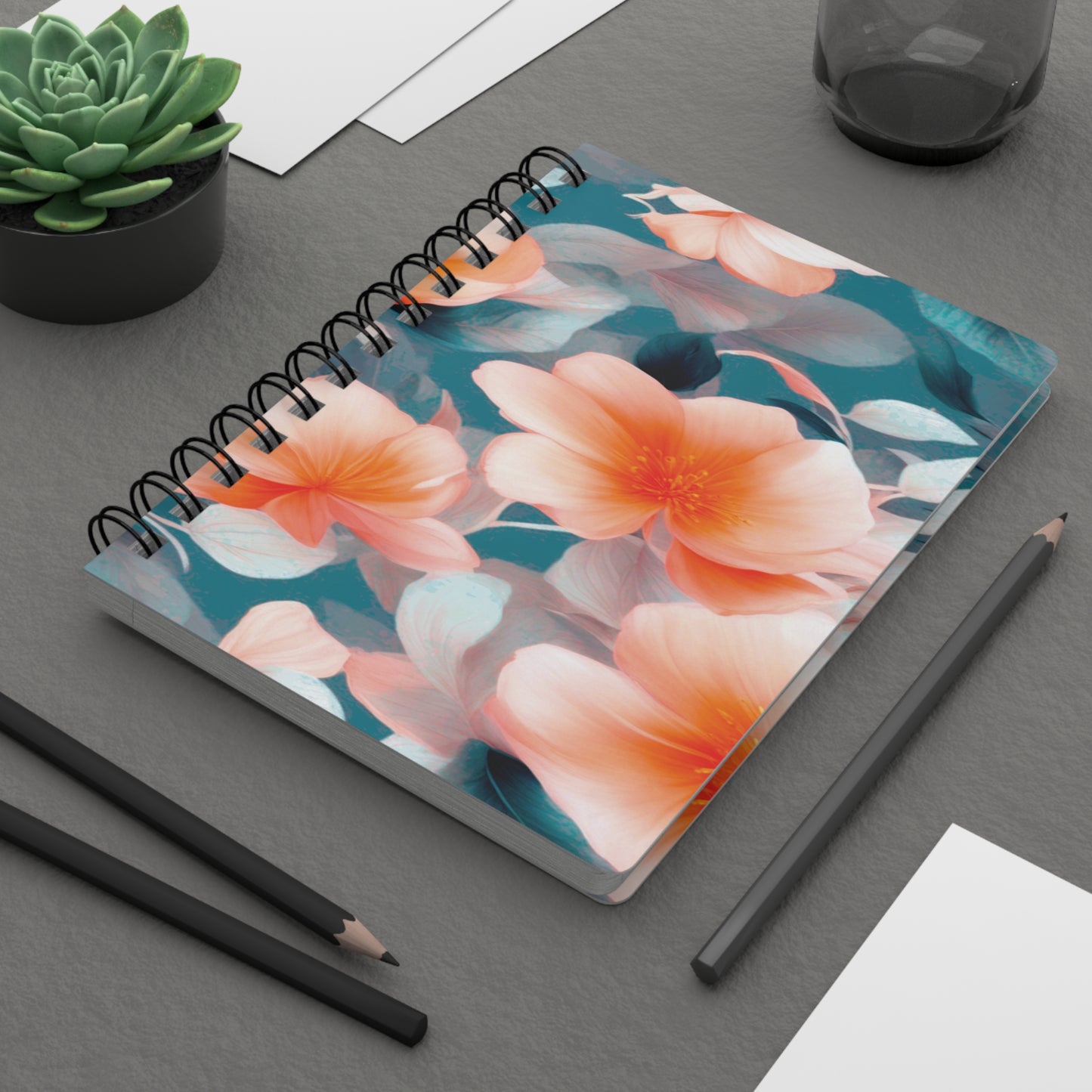 Orange Blossom Floral Bunch Bound Journal, 5" x 7" 150 pages