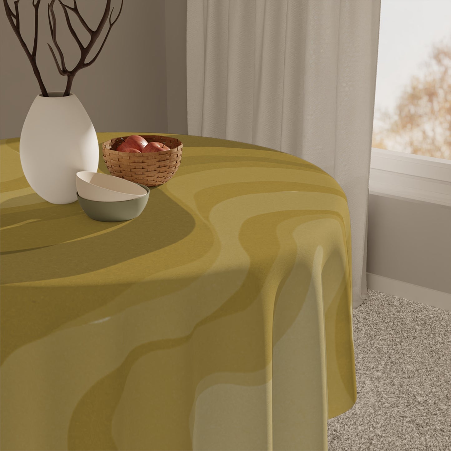 Brown Wavey Tablecloth, 55" x 55"