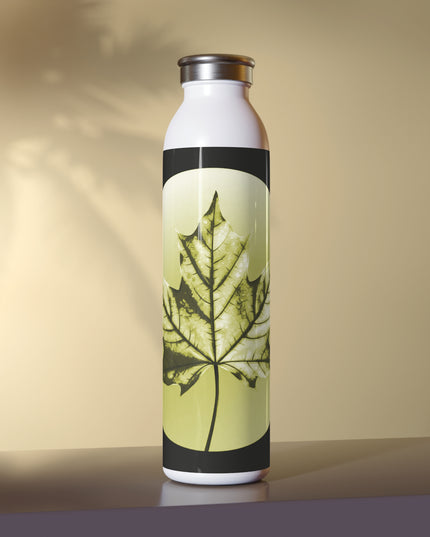 Lemongrass Maple Leaf Slim Water Bottle, 20 oz White