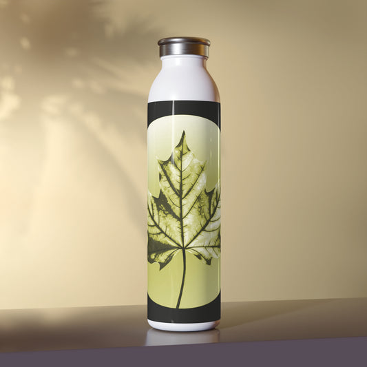 Lemongrass Maple Leaf Slim Water Bottle, 20 oz White