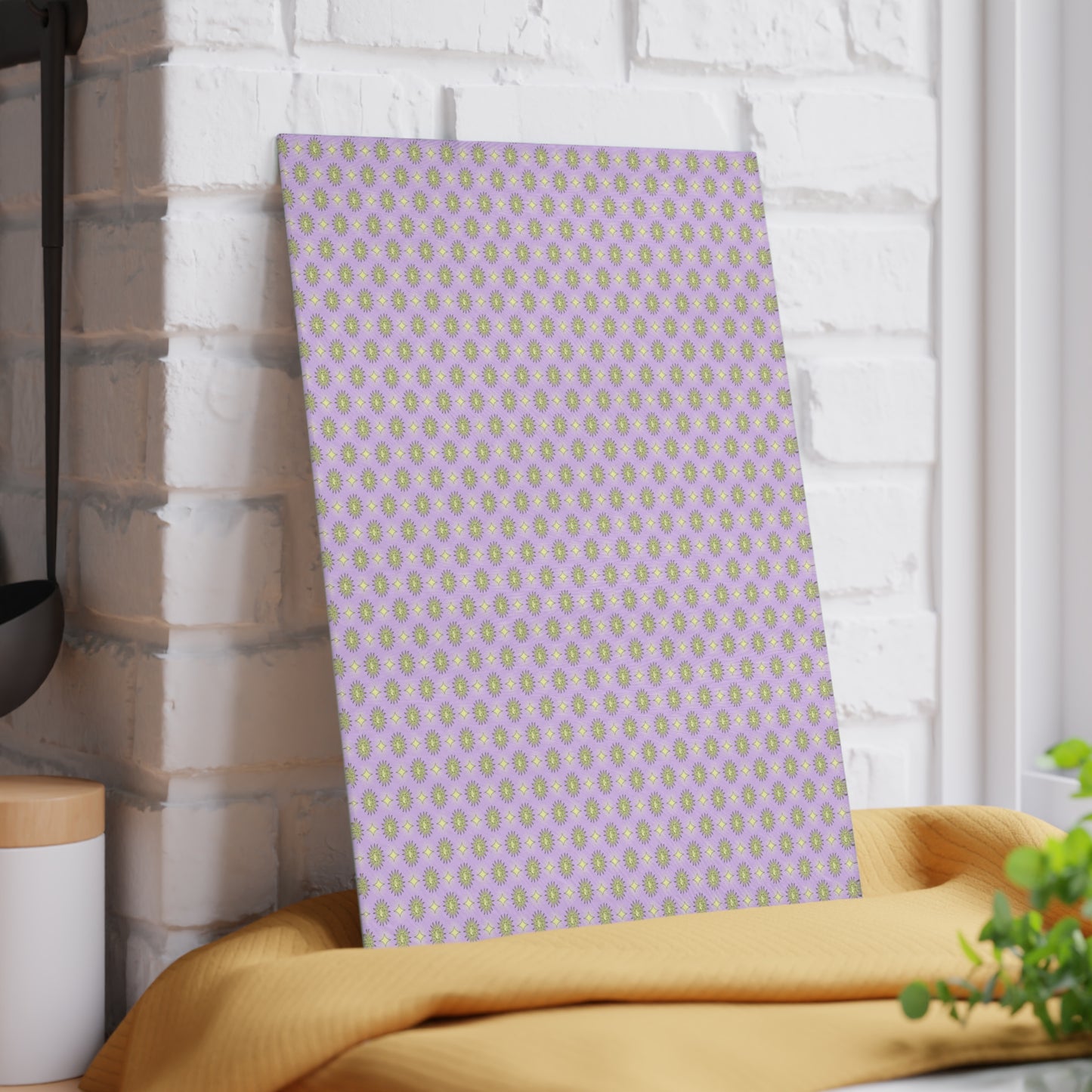 Magenta Star-crossed Bodies Glass Cutting Board,  8" x 11"