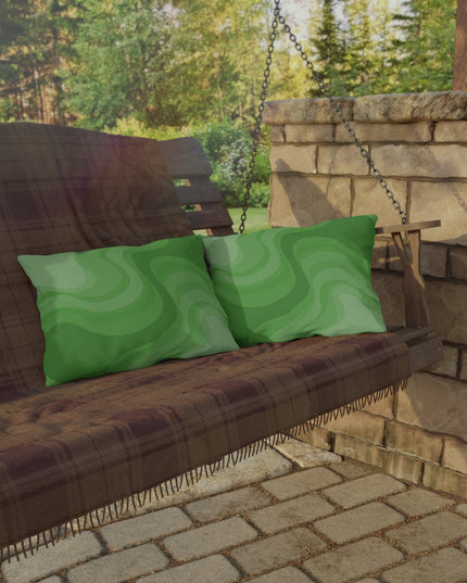 Greenie Meanie Wavey 20" x 14" Outdoor Pillow