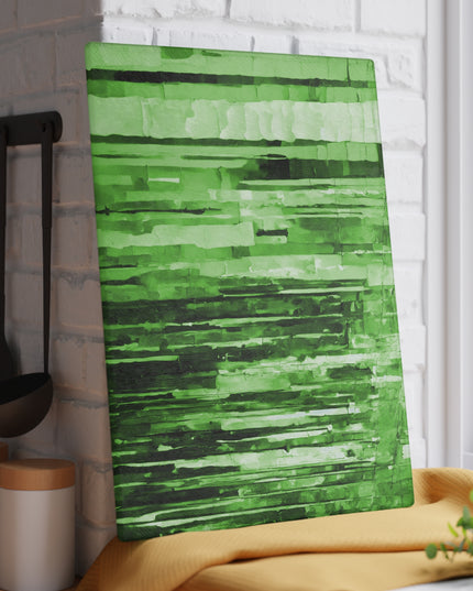 Striped Mint 11" x 15" Glass Cutting Board