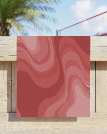 Power Red Wavey Beach Towel, 18" x 27"