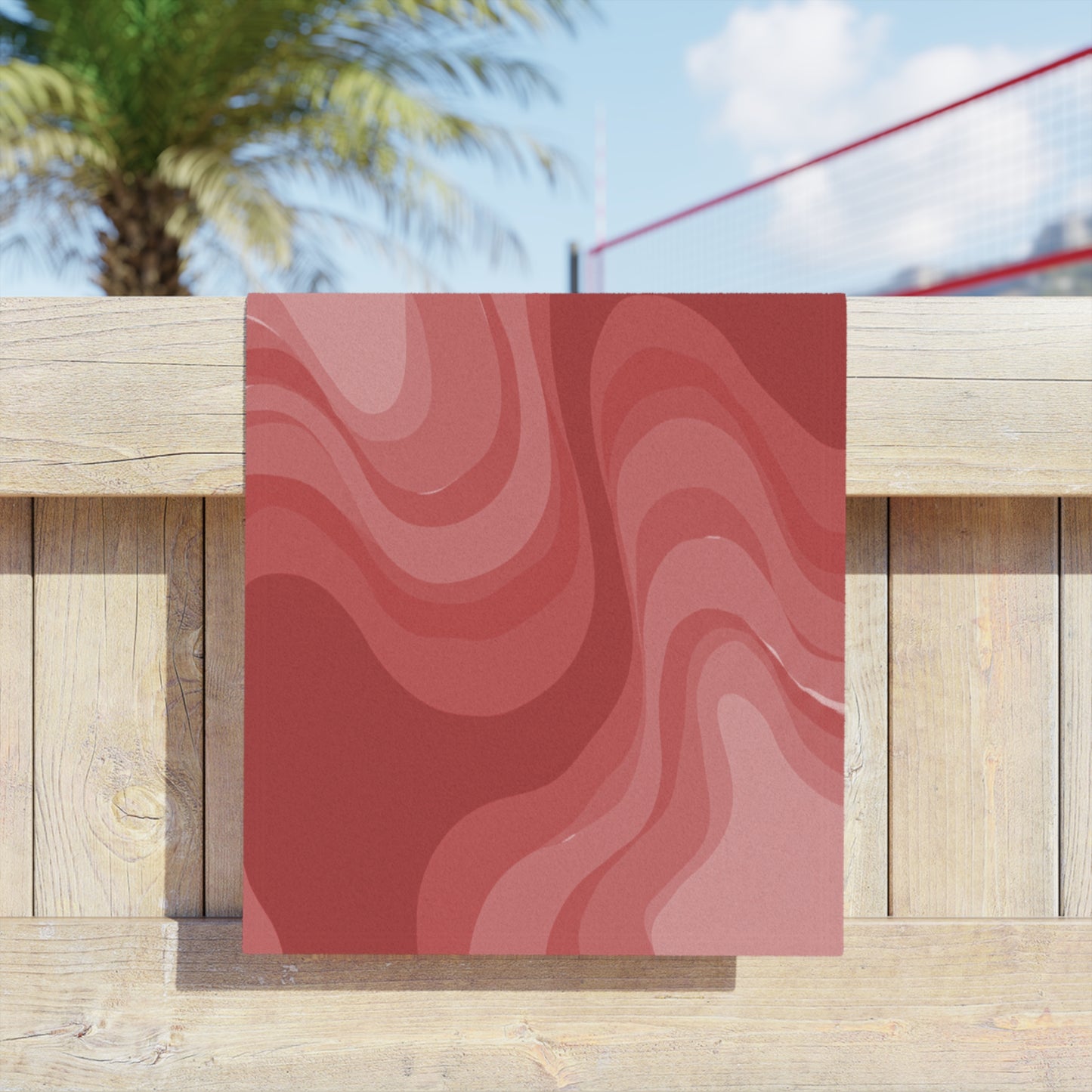 Power Red Wavey Beach Towel, 18" x 27"