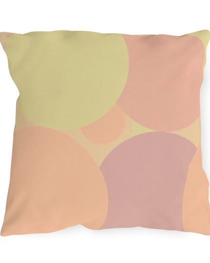 Pastel Hot Peach Patches 18" x 18" Outdoor Pillow