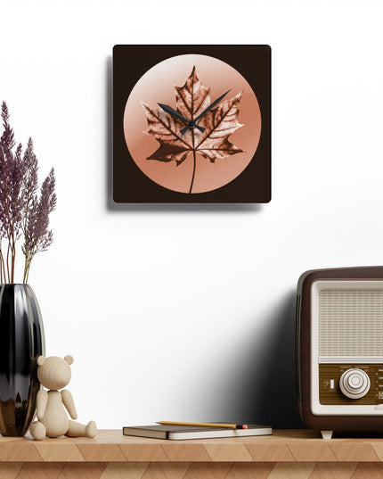 Soft Maple Leaf Acrylic Wall Clock, Round or Square, 10.75" x 10.75"