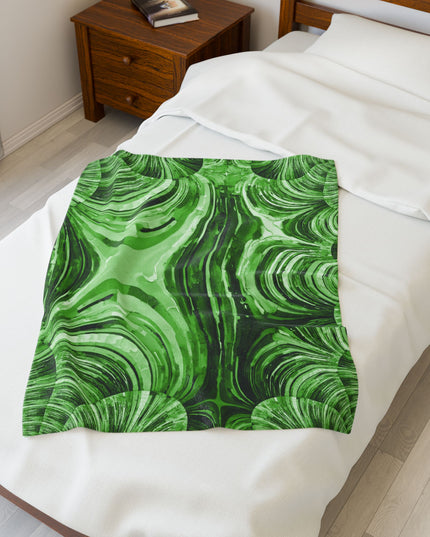 Uzi Spiral Mint Pastel Velveteen Plush Blanket, 30" x 40"