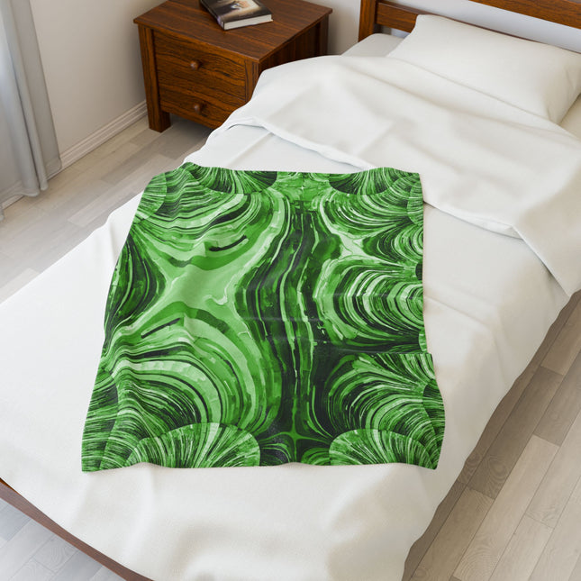 Uzi Spiral Mint Pastel Velveteen Plush Blanket, 30" x 40"