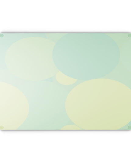 Pastel Green Patches 11" x 15" Glass Cutting Board