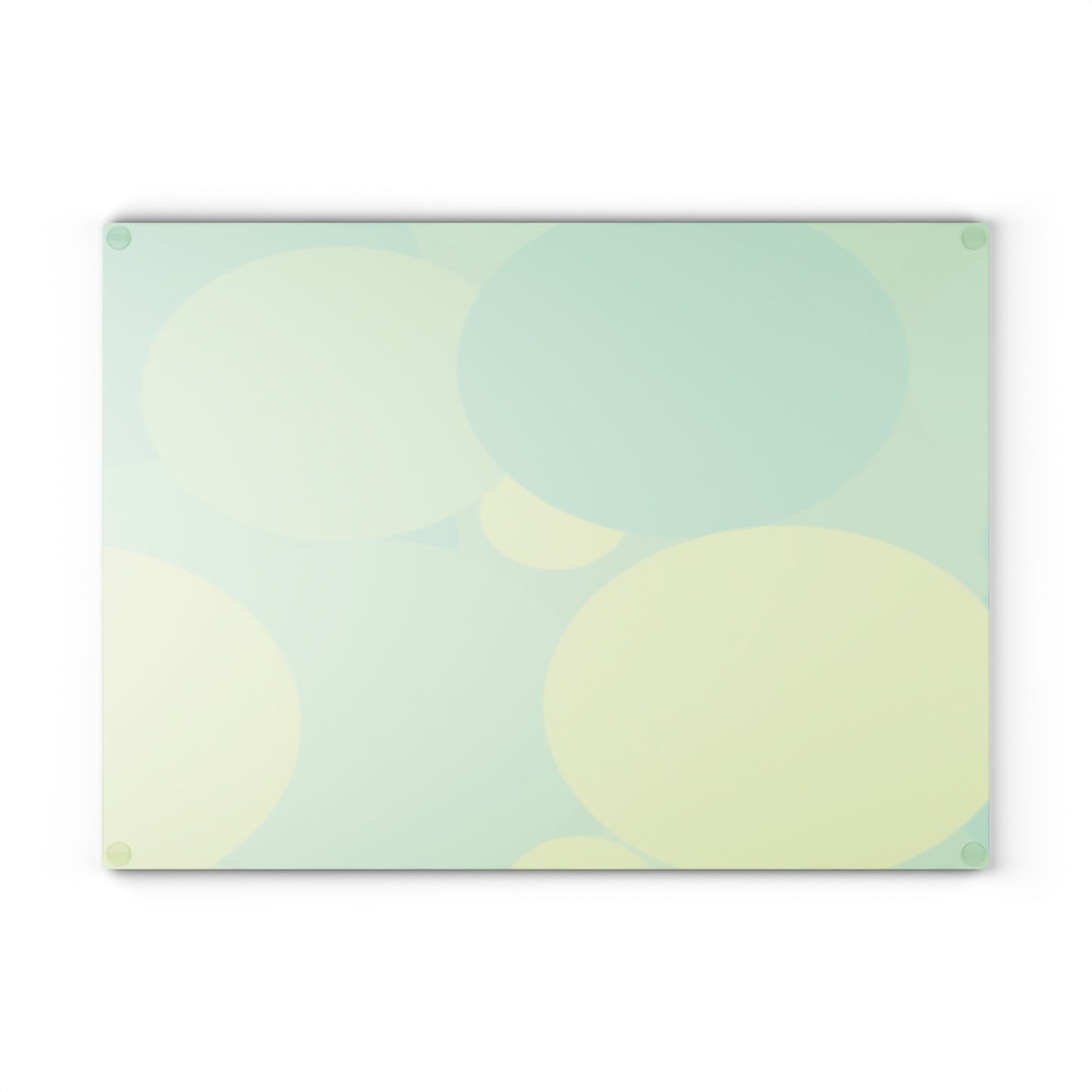 Pastel Green Patches 11" x 15" Glass Cutting Board