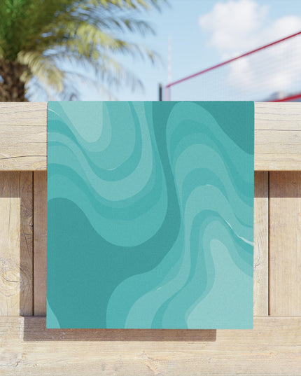 Tif Green Wavey Beach Towel, 18" x 27"