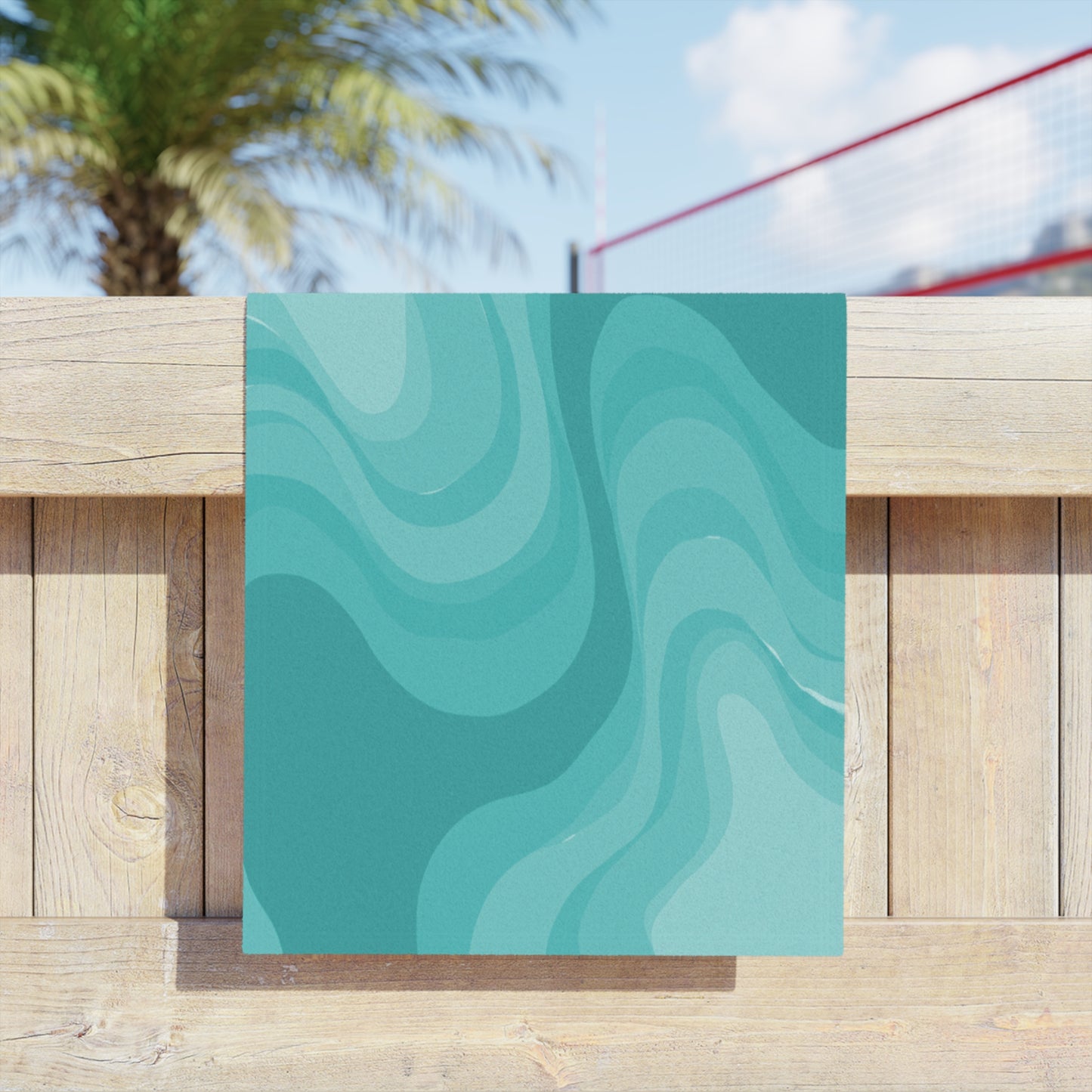 Tif Green Wavey Beach Towel, 18" x 27"