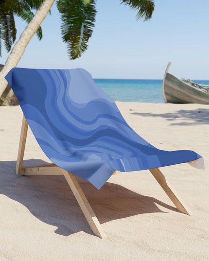 Deep Blue Wavey 30" x 60" Beach Towel