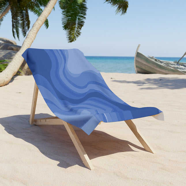 Deep Blue Wavey 30" x 60" Beach Towel