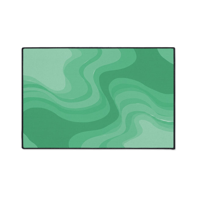 Mint Green Wavey 24" x 36" Heavy Duty Floor Mat