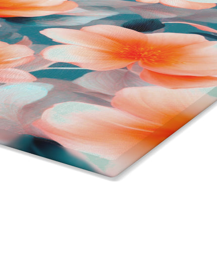 Orange Blossom Floral Bunch Glass Cutting Board, 11" x 15"