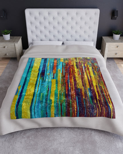Striped Alpha Green 50" x 60" Crushed Velvet Blanket