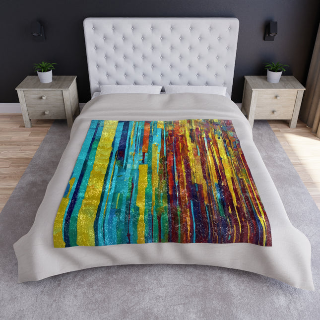 Striped Alpha Green 50" x 60" Crushed Velvet Blanket