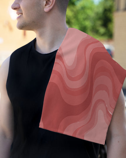 Power Red Wavey Rally Towel, 11" x 18"
