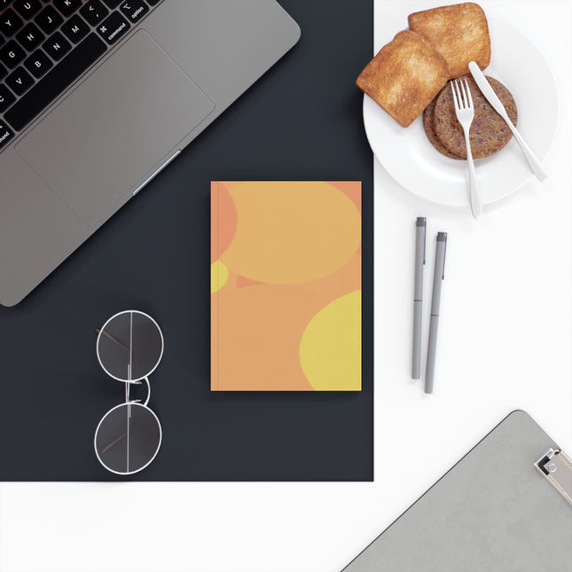 Pastel Bright Oranges Patches 5.2" x 7.4" Hard Backed Journal with 128 blank pages