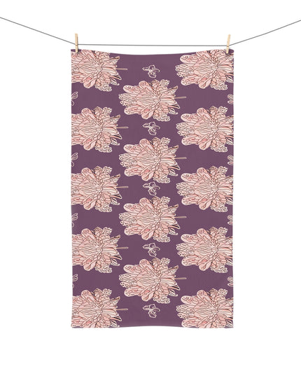 Pink Floral Butterflies Hand Towel, 16" x 28"