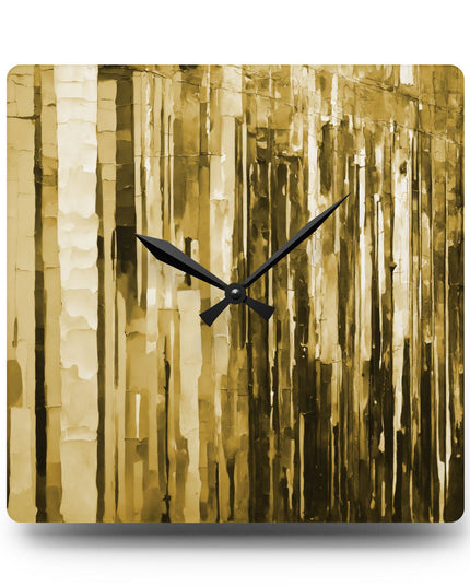 Striped Light Brown Acrylic Wall Clock, Round or Square, 10.75" x 10.75"